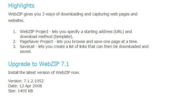 中文免费版 WebZIP V7.1.2.1052